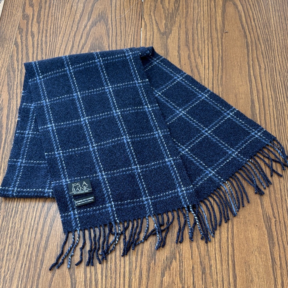 Jos. A. Bank Dark Blue Plaid Men's Scarf